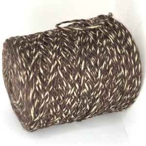 Miscela di filati di lana di alpaca, filato beige marrone su cono da 400 g / 0,88 libbre / 1120 m per lavori a maglia artigianali