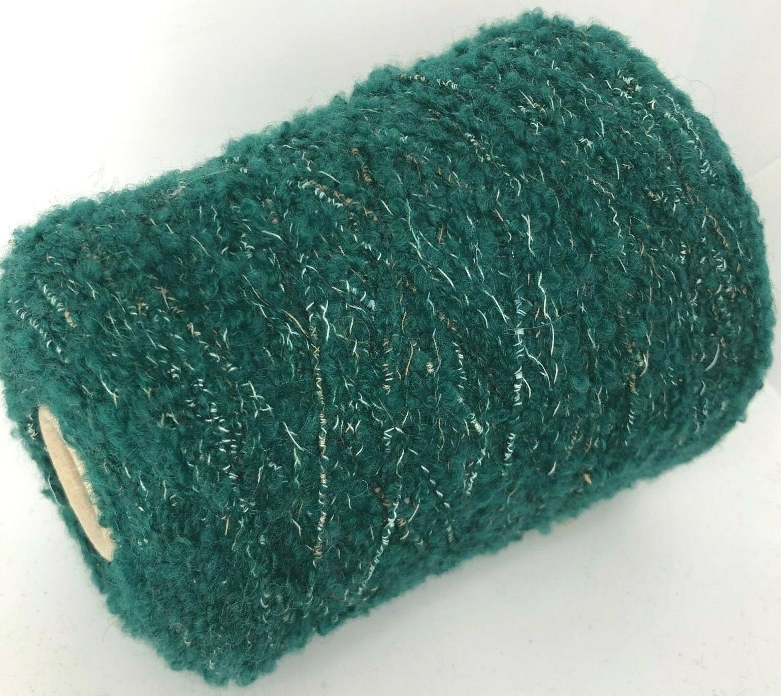Dark Green Wool Boucle Yarn on Cone per 3.5oz / 100g Craft Etsy