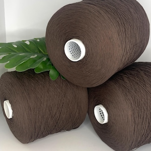 Brown 100% Cotton Yarn, Lace Weight Cone Yarn, Machine or Hand Knitting Yarn, Natural Fiber Yarns