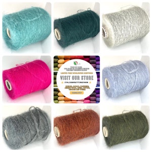 Mohair Garn auf Kone, Lace Garn, Flauschiges Garn, Italienisches Garn, Maschinenstrickgarn, Handcrafts Garn