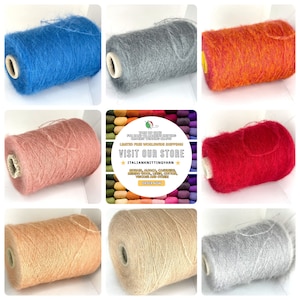 Mohair Garn auf Kone, Lace Garn, Flauschiges Garn, Italienisches Garn, Maschinenstrickgarn, Handcrafts Garn