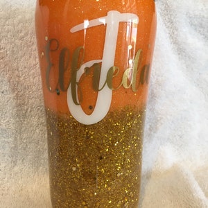 Personalized ombre glitter tumbler