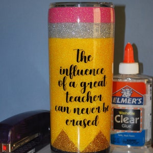 Glitter Pencil Teacher Tumbler