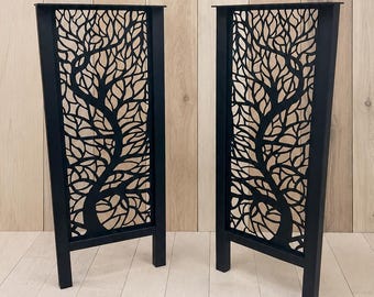Metal Console Table Legs, Ficus Design, 1 1/4" Tube, Powder Coat