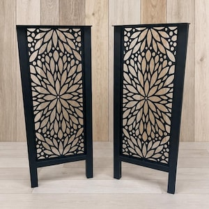 Metal Console Table Legs: Laser Cut Tube, Petals Design, 1 1/4" Tube, Powder Coat