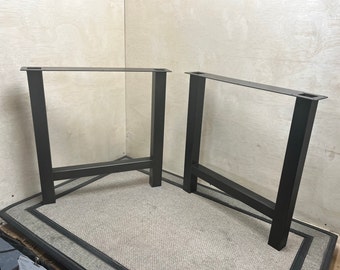 Metal Table Legs 2" Square Tube H-Shaped Antique Gunmetal Finish (Set of 2)  Table, Desk, Bench,  Free Shipping