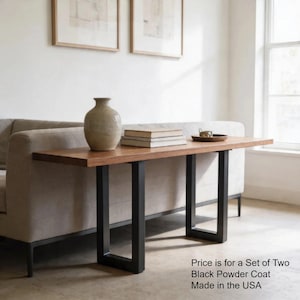 U-Shape Sofa/Console Table Legs: 1 1/2" Metal Tube, Powder Coat, Set of 2