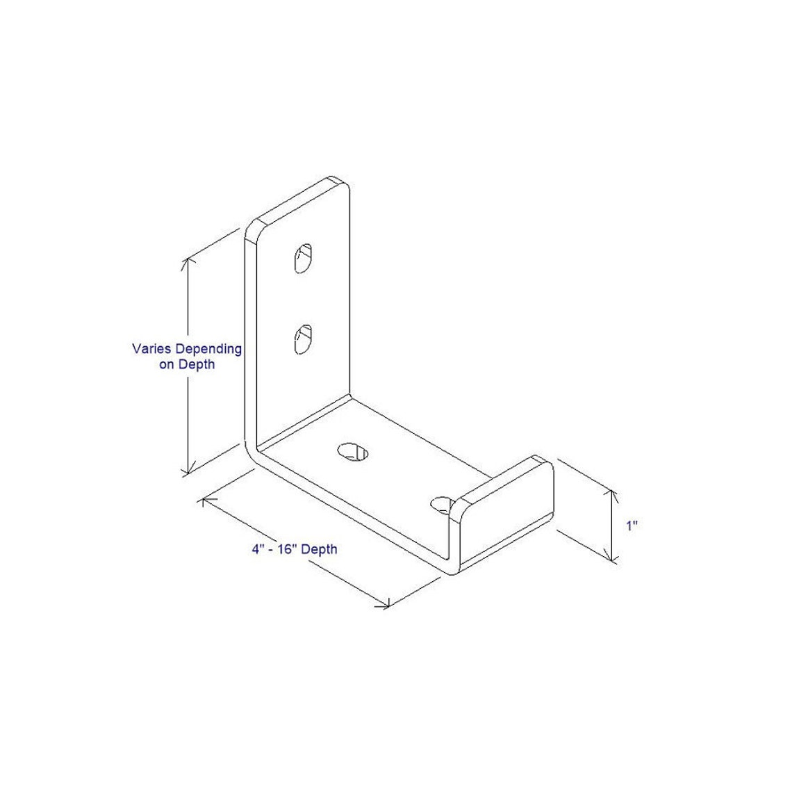 Set of 2 Formed J Brackets 2 wide Etsy