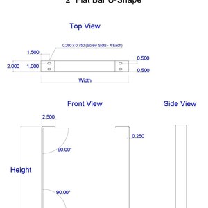 Metal Coffee Table Legs, U-Shape, 1/4" x 2" Flat Bar, Powder Coat image 14