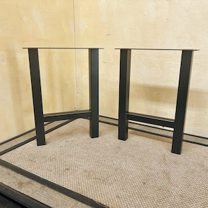 H-Shape End/Side Table Legs: 1 1/2" Metal Tube, Powder Coat, Set of 2