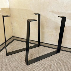 Trapezoid-Shape Coffee Table Legs: 2" Metal Flat Bar, Powder Coat, Set of 2
