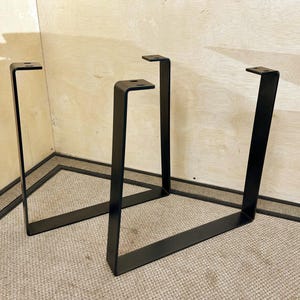 Trapezoid-Shape Sofa/Console Table Legs: 2" Metal Flat Bar, Powder Coat, Set of 2