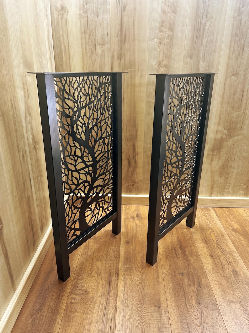 Metal Console Table Legs, H-Shape, Ficus Design, 1 1/2" Tube, Powder Coat zdjęcie 5