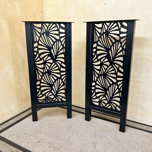 H-Shape Desk/Office Legs: Laser Cut Leaves Design, 2" Metal Tube, Powder Coat, Set of 2