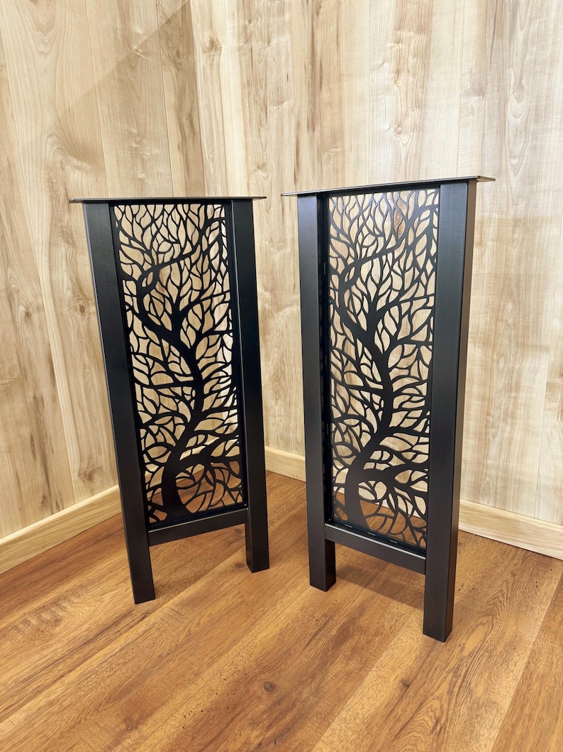 Metal Console Table Legs, H-Shape, Ficus Design, 1 1/2" Tube, Powder Coat zdjęcie 2