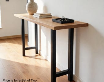 Metal Console Table Legs, H-Shape, 1 1/2" Tube, Powder Coat
