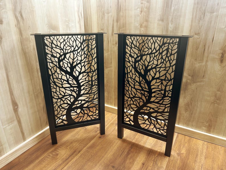 Metal Console Table Legs, H-Shape, Ficus Design, 1 1/2" Tube, Powder Coat zdjęcie 3