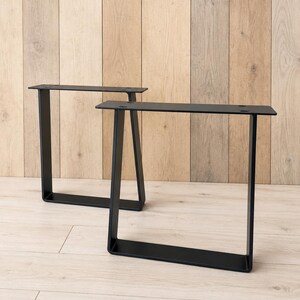 Metal Console Table Legs, Trapezoid, 1/4" x 2" Flat Bar, Powder Coat