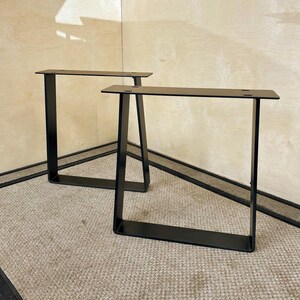 Metal Console Table Legs, Trapezoid, 1/4" x 2" Flat Bar, Powder Coat