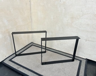 Metal Table Legs 1/4" x 2" Flat Bar U-Shaped (Closed) Dark Shadow Black Powder Coat (Set of 2),  Table, Desk, Bench, Free Shipping