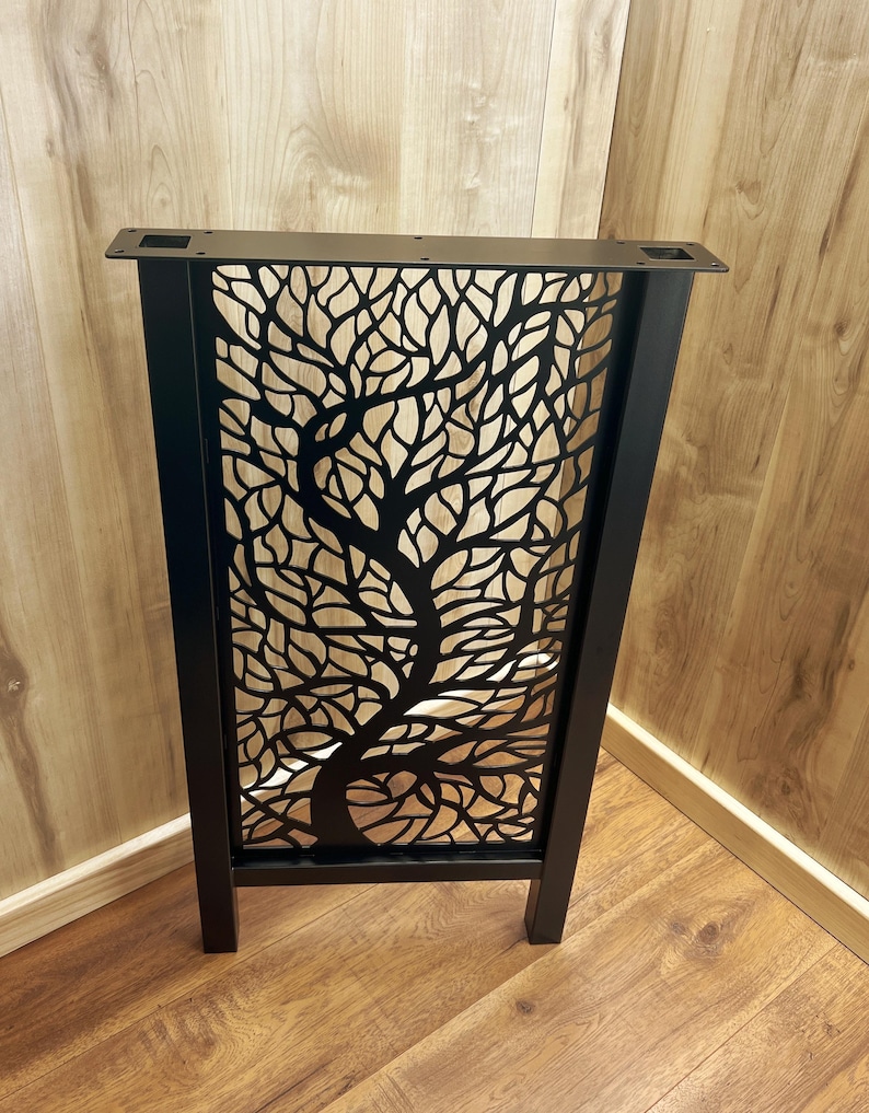 Metal Console Table Legs, H-Shape, Ficus Design, 1 1/2" Tube, Powder Coat zdjęcie 11