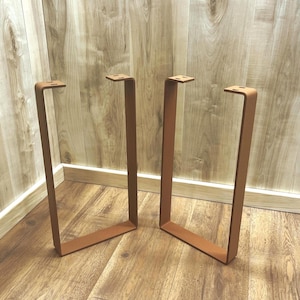Metal Console Table Legs, U-Shape, 1/4" x 2" Flat Bar, Powder Coat