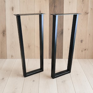 Metal Console Table Legs, U-Shape, 1" x 2" Tube, Powder Coat