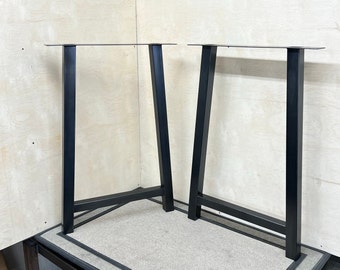 Metal Table Legs 2" Square Tube A-Shape Antique Gunmetal Finish (Set of 2) Table, Desk, Bench, Free Shipping