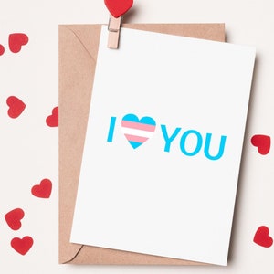 Biglietto d'amore trans inclusivo per anniversari LGBTQ+, San Valentino e celebrazioni dell'orgoglio