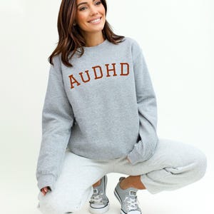 AuDHD Crewneck Sweatshirt - Celebrate Neurodiversity & Autism/ADHD Identity with Classic University-Style Design | Soft,  Comfy Gildan