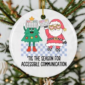 AAC Device Christmas Ornament: Speech Therapy Gift