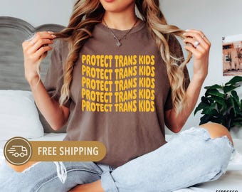 Protect Trans Kids Comfort Colors T-Shirt - Transgender Youth Advocacy and Ally | LGBTQ+ Advocacy | Support Trans Youth | Pride Month Shirt