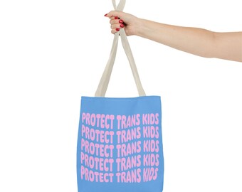 Transgender Acceptance Tote: Protect Trans Kids, Ally Gift, Heavy Duty Bag with Free Shipping