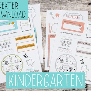 DIY Freundebuch - Kindergarten - Freundebuchseiten zum Download - inkl. Deckblatt - digitale Datei, PDF, DIN A5