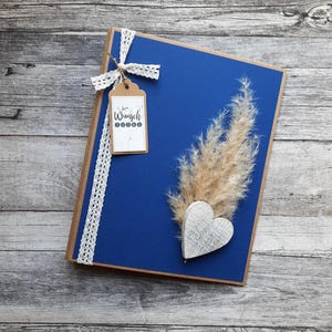 Libro degli amici adulti, insegnanti, educatori, album fotografico A4, raccoglitore ad anelli A4, cartella A4, carta strutturata, erba di pampa