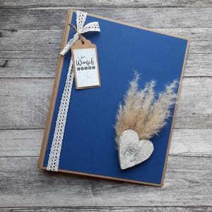 Libro degli amici adulti, insegnanti, educatori, album fotografico A4, raccoglitore ad anelli A4, cartella A4, carta strutturata, erba di pampa