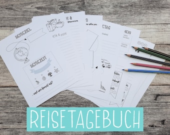 Reisetagebuchseiten, Reisetagebuch, Travelers Notebook, Urlaubsalbum, DIN A5