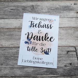 Deckblatt Freundebuchseiten "Wir sagen Tschüss & Danke für die tolle Zeit", Aquarell, personalisierbar, A4, Abschied Lehrer, Kollege