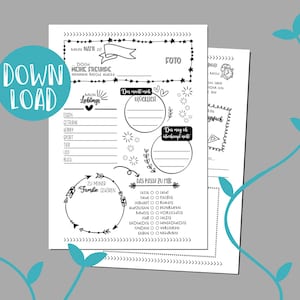 Friendship book pages for teachers as a farewell gift, including cover page and blank page, DIN A4, Boho design - digital file, download, PDF