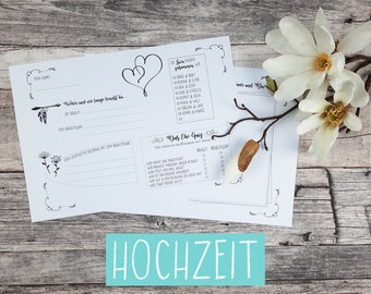 Gästebuchseiten zur Hochzeit DIN A4 quer, DIY Hochzeitsalbum