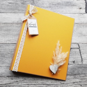 Libro degli amici adulti, insegnanti, educatori, album fotografico A4, raccoglitore ad anelli A4, cartella A4, carta strutturata, erba di pampa
