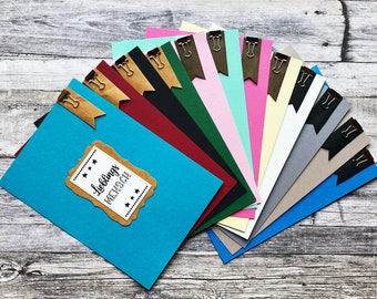 Cover sheet of friends book pages, desired title, cardstock, leather paper, 12 colors, A4