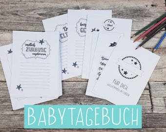 Babyalbumseiten, Innenseiten für ein Babytagebuch 1.-2. Jahr, ausfüllbare Innenseiten Babyalbum