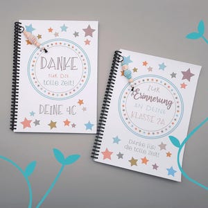 Freundebuch für Lehrer/innen zum Abschied, 2 Deckblatt-Varianten, 3 Farbvarianten mit Schlüsselanhänger, DIN A4