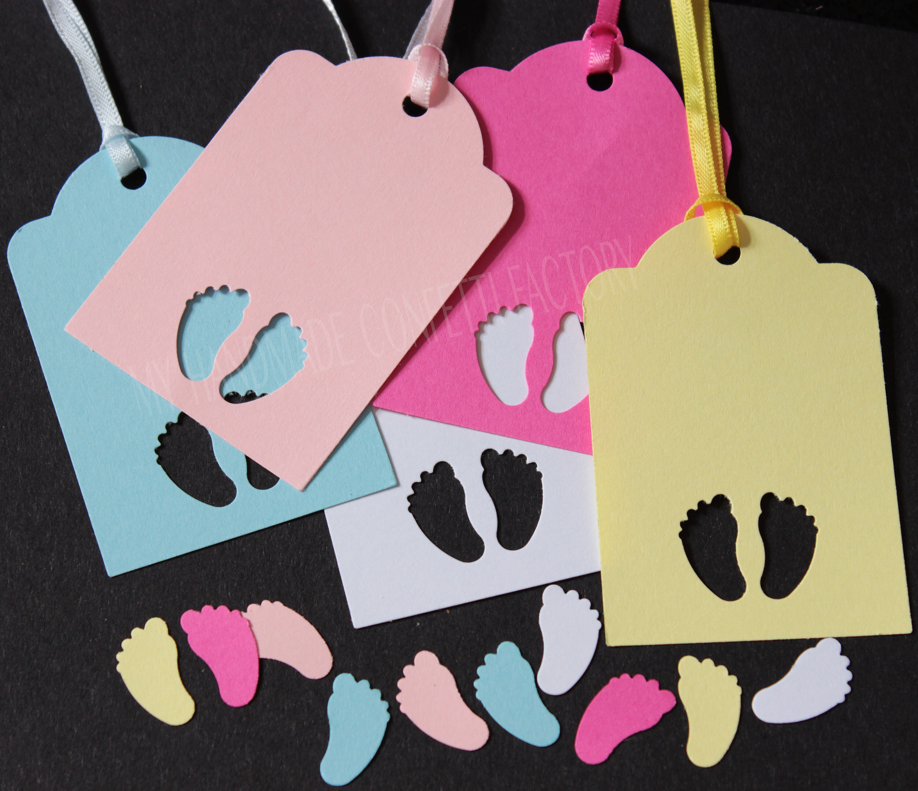 10 Baby Feet Gift Tags Free Table Confetti Etsy