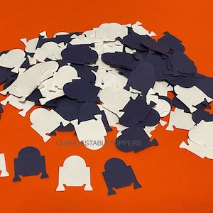 175 Confeti de mesa de cartas hecho a mano con temática de Disney R2D2 Star Wars - Blanco y azul