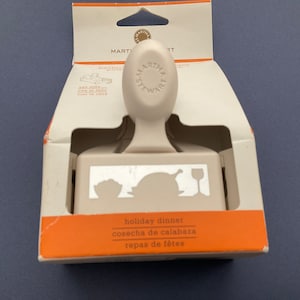 Novo cartão de borda para jantar de Natal MARTHA STEWART em caixa perfurado para artesanato