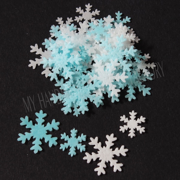 100 Edible 'Frozen' Christmas Snowflake Rice Paper Cake toppers