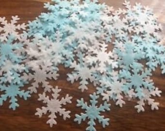 60 Edible 'Frozen' Christmas Snowflake Rice Paper Cake Toppers