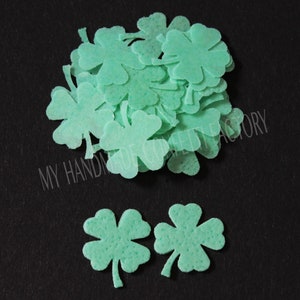 72 décorations pour gâteau en papier de riz trèfle à quatre feuilles comestibles vert trèfle